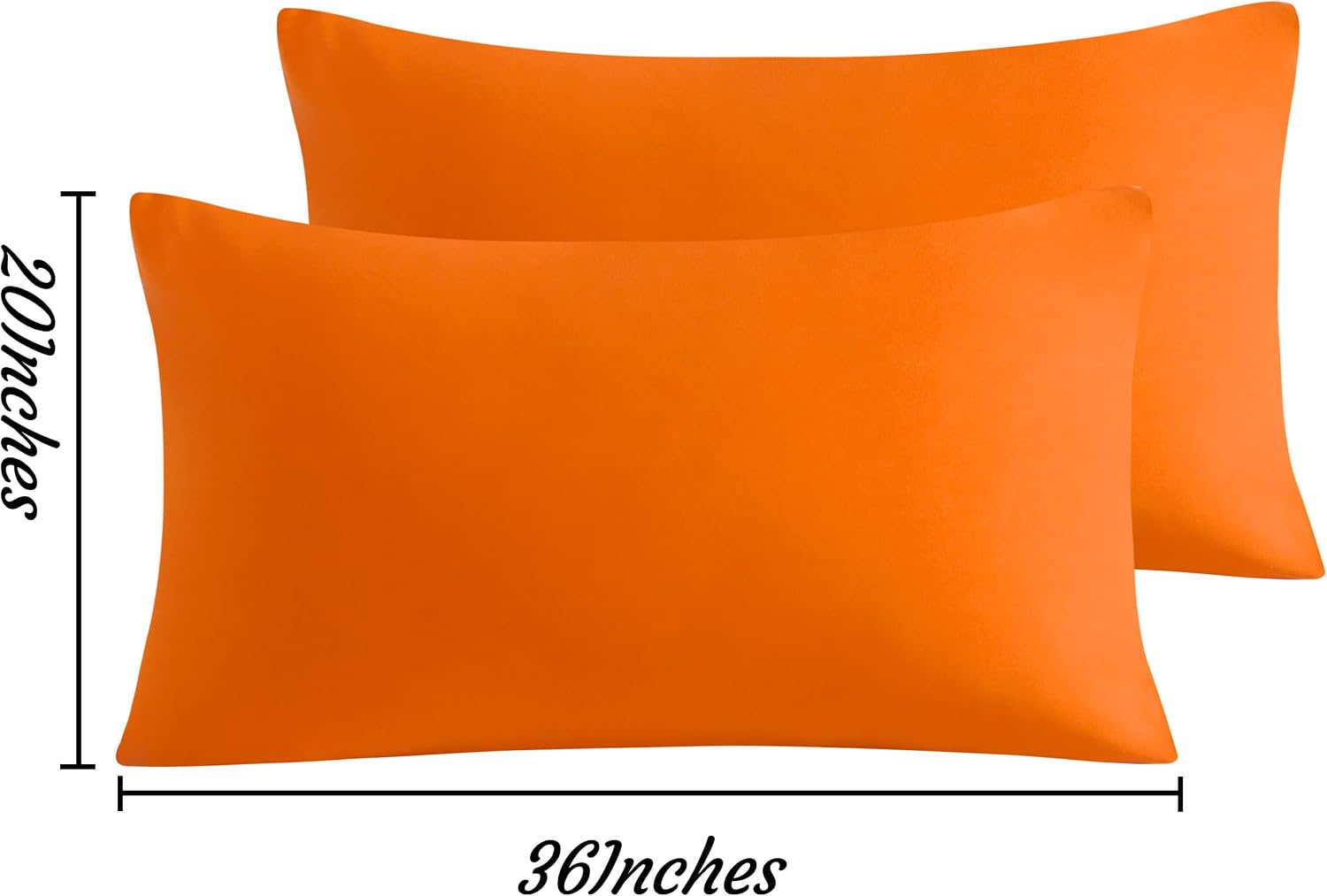 Ntbay King Pillow Cases Set of 2, 2 Pack Brushed Microfiber 20x36 Pillow Cases, Soft, Wrinkle, Fade, Stain Resistant Orange Pillow Cases wi…