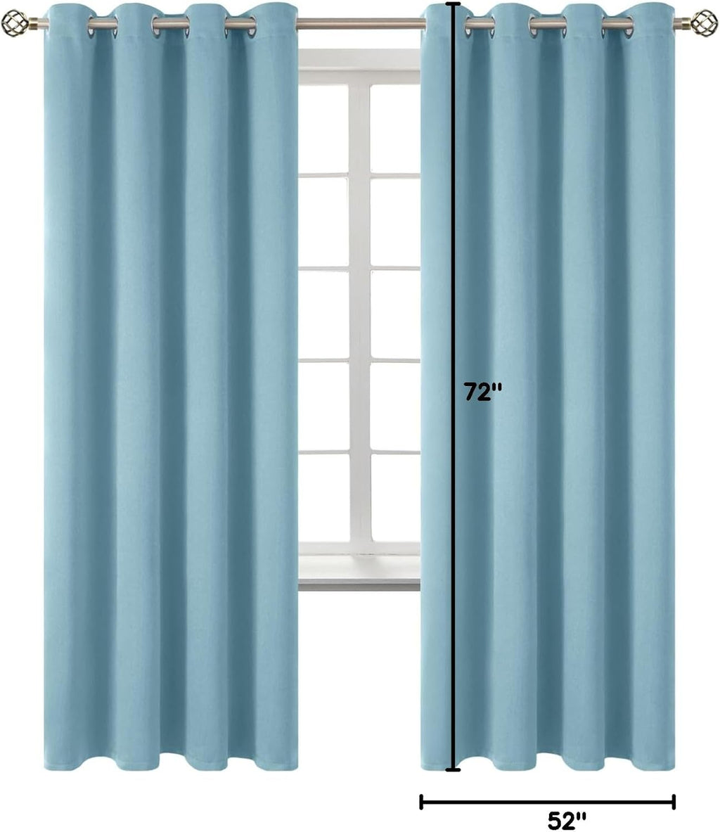 BGment Room Darkening Curtains 72 Inches Long - Grommet Thermal Insulated Drapes Window Treatment Curtains for Bedroom, 2 Panels, 52 x 72 I…