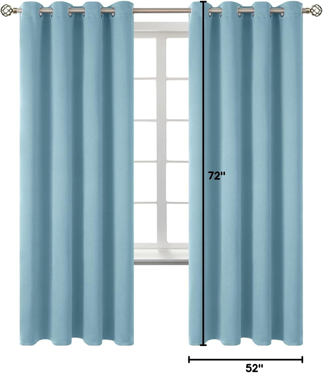 BGment Room Darkening Curtains 72 Inches Long - Grommet Thermal Insulated Drapes Window Treatment Curtains for Bedroom, 2 Panels, 52 x 72 I…