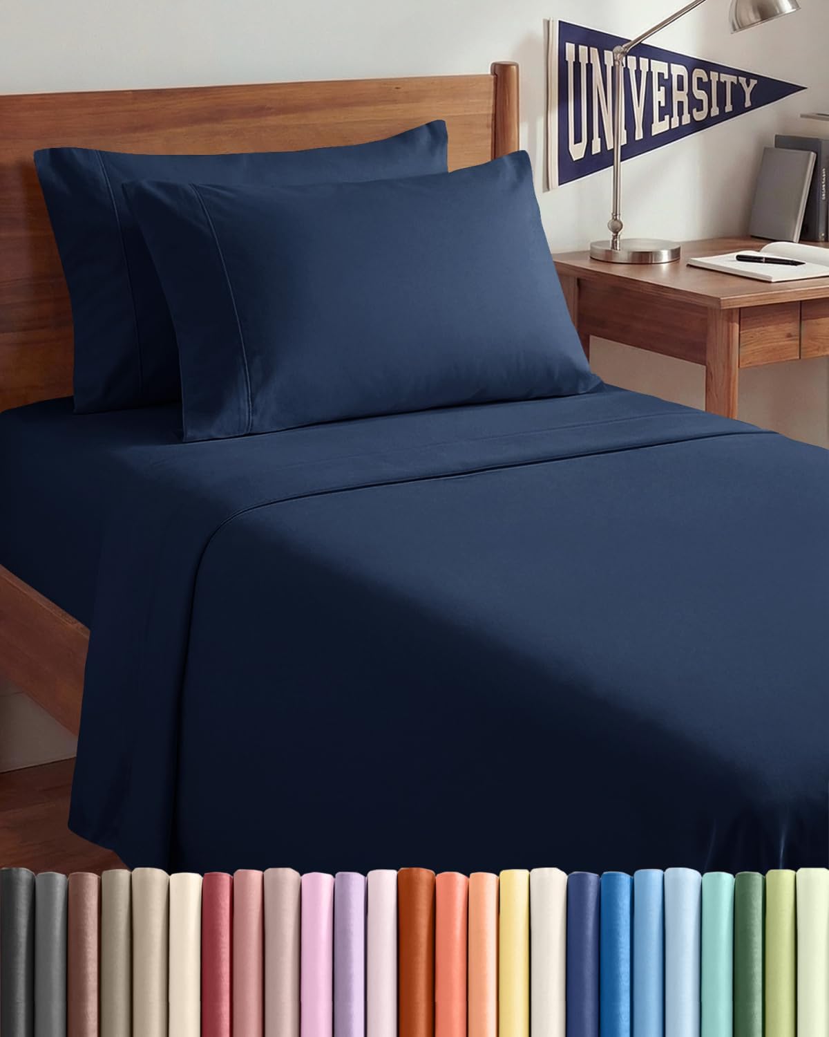 Twin XL 4 Piece Sheet Set - Comfy Breathable & Cooling - Hotel Luxury Bedding for Women, Men, Kids, Teens & Children - 1 Flat & 1 Fitted…