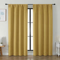 Simplebrand Ava Bright Gold Blackout Curtains for Bedroom 84 Inch Length 2 Panels Set, Solid Thermal Insulated Privacy Living Room Window T…
