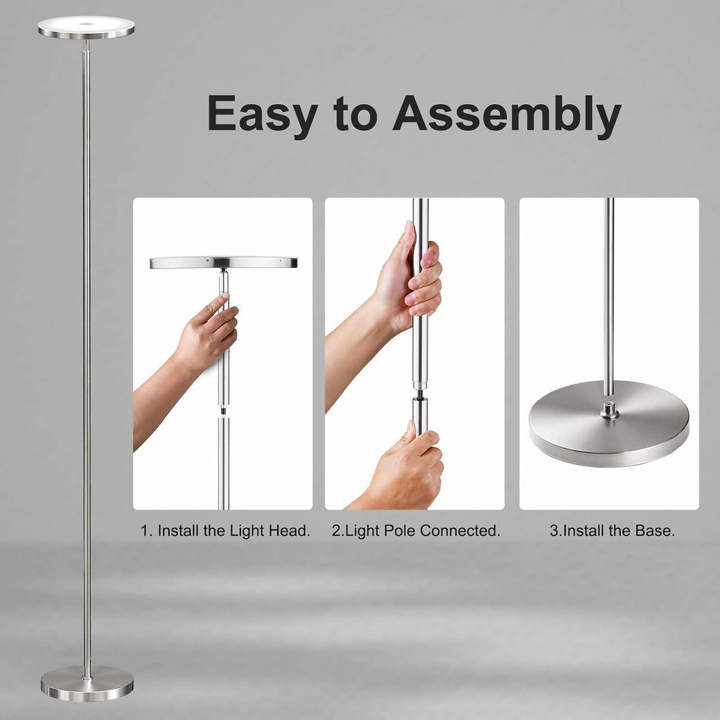 Sunmory Floor Lamps for Living Room, 32W/3000LM Super Bright LED Floor Lamp with Remote Control, 69" Tall Standing Lamp with Stepless Dimma…