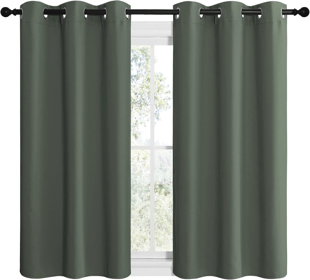 NICETOWN Blackout Curtain Panels, Home Decoration Thermal Insulated Solid Grommet Blackout Drape for Dining Room (Dark Mallard, 1 Pair…