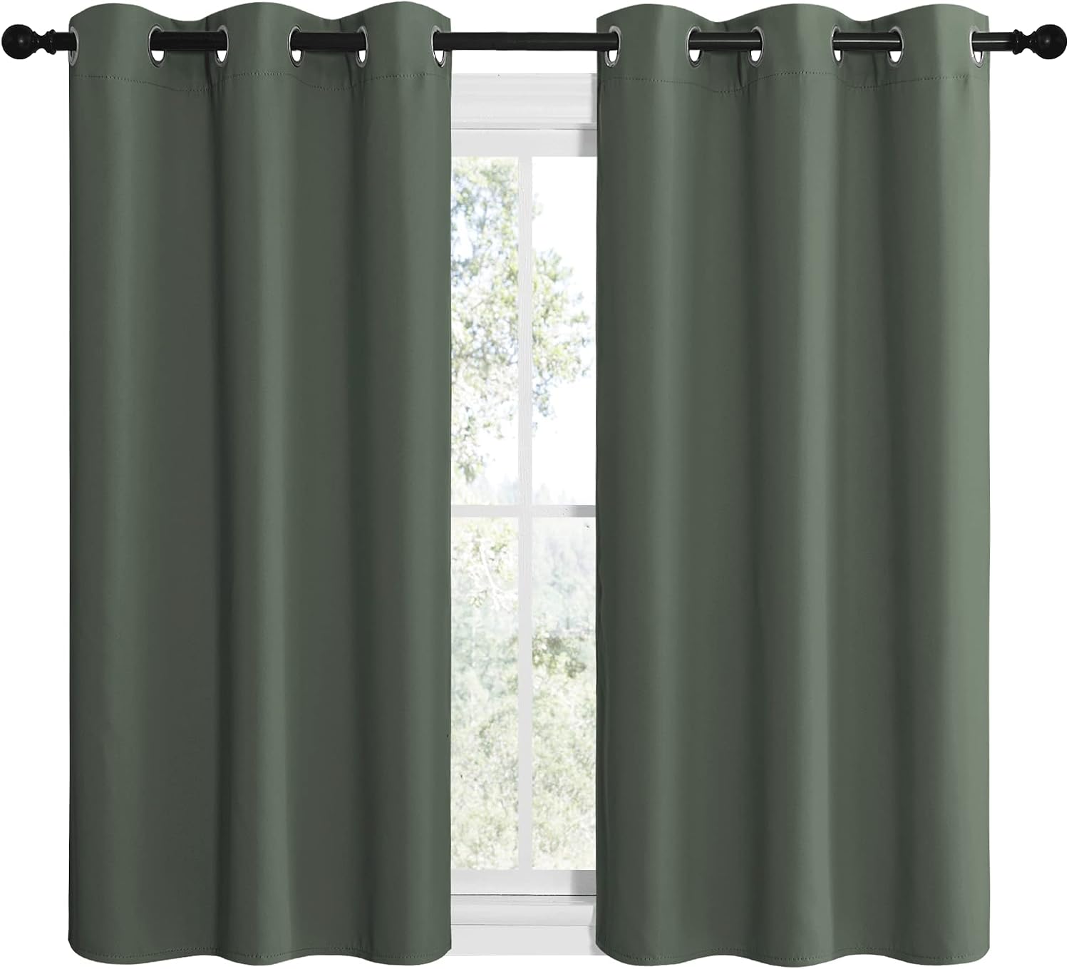 NICETOWN Blackout Curtain Panels, Home Decoration Thermal Insulated Solid Grommet Blackout Drape for Dining Room (Dark Mallard, 1 Pair…