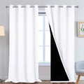 Yakamok 100% Blackout Curtains 108 Inches Long, 2 Thick Layers Thermal Insulated Curtain Panels for Bedroom, Full Light Blocking Drapes wit…