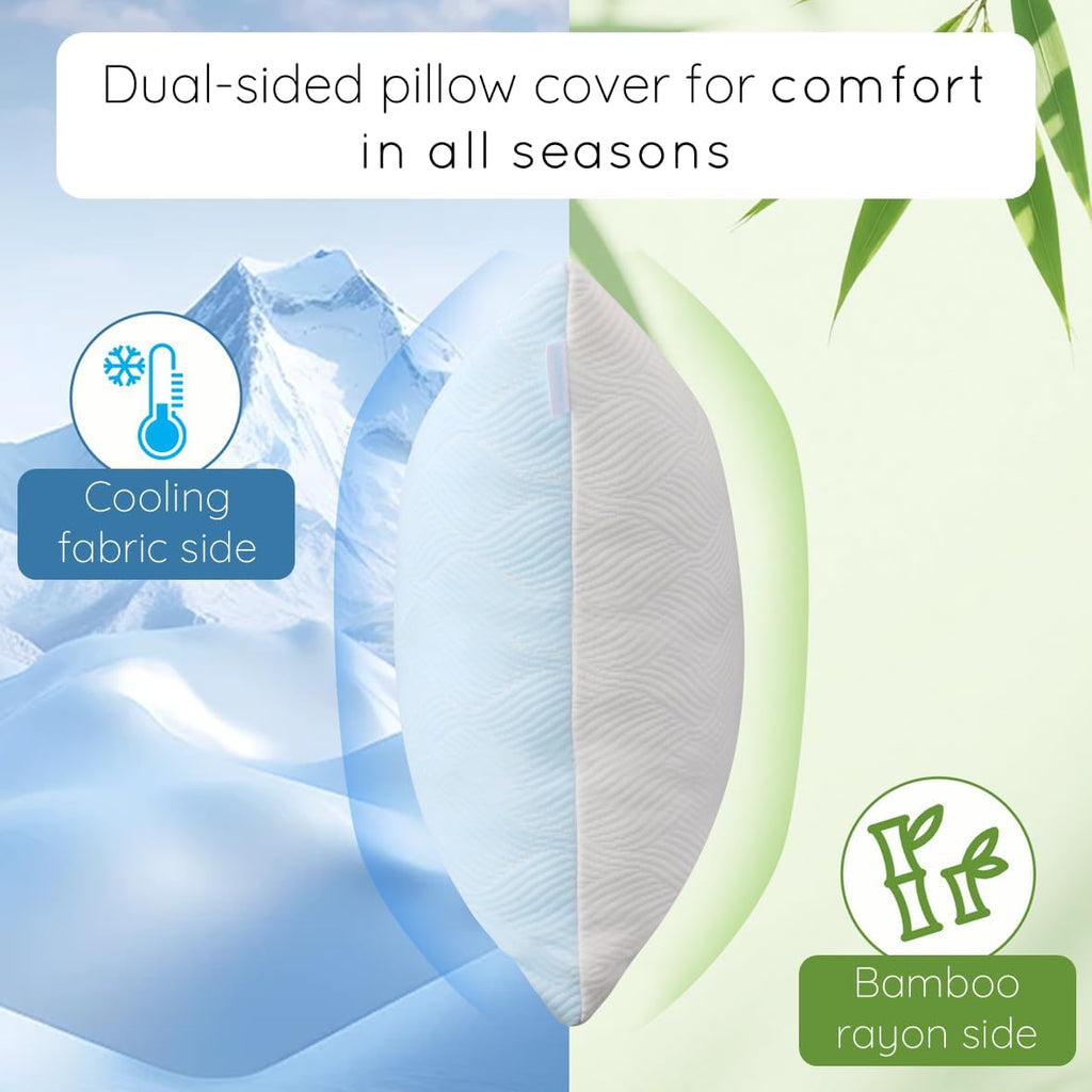 pillosophythetheoryofsleep pillosophy Original Adjustable Loft Pillow • Gel-Infused Shredded Memory Foam Fill • Dual-Sided Washable Cooling…
