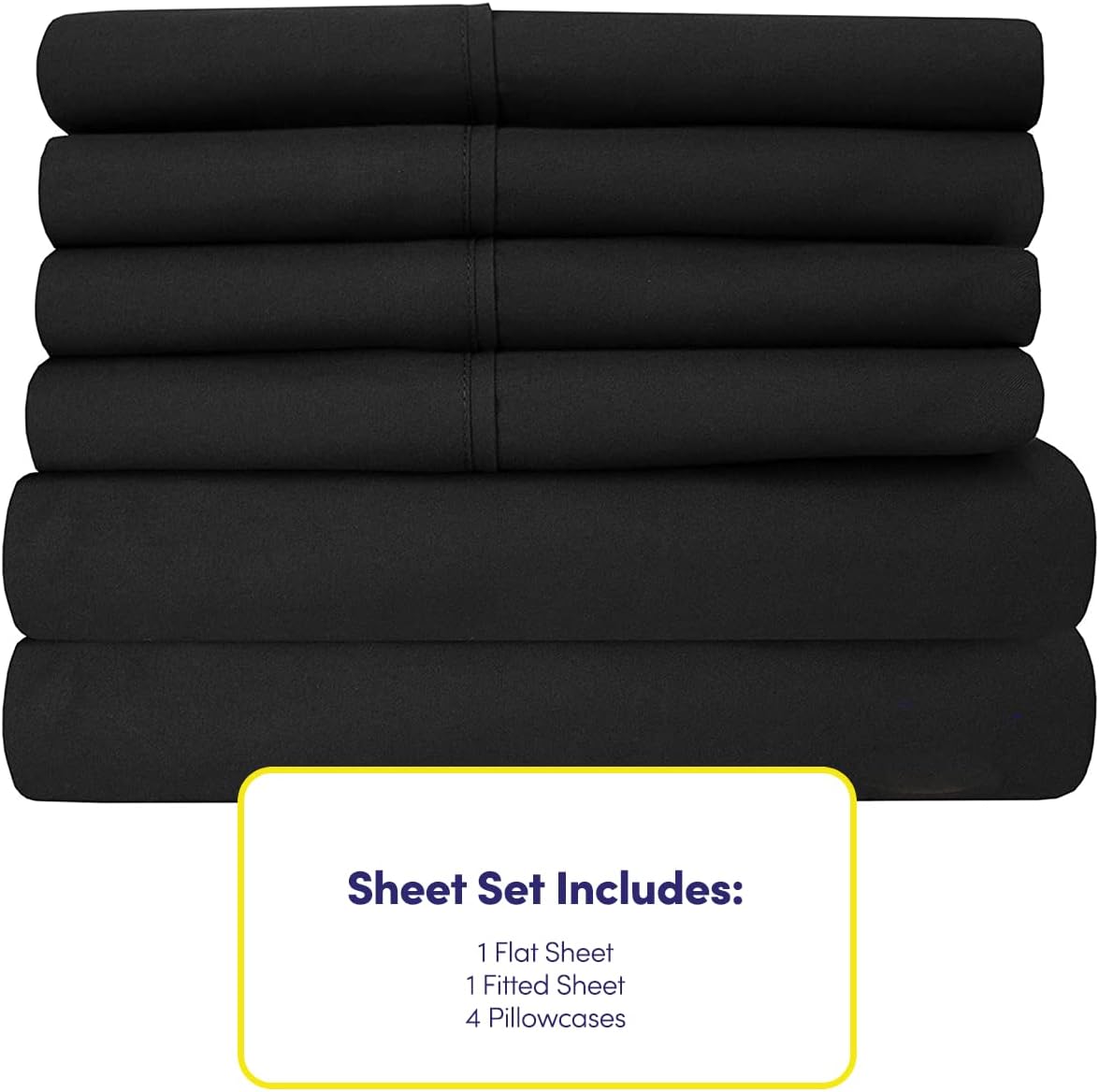 Full Size Bed Sheets - 6 Piece 1500 Supreme Collection Fine Brushed Microfiber Deep Pocket Full Sheet Set Bedding - 2 Extra Pillow Cases…