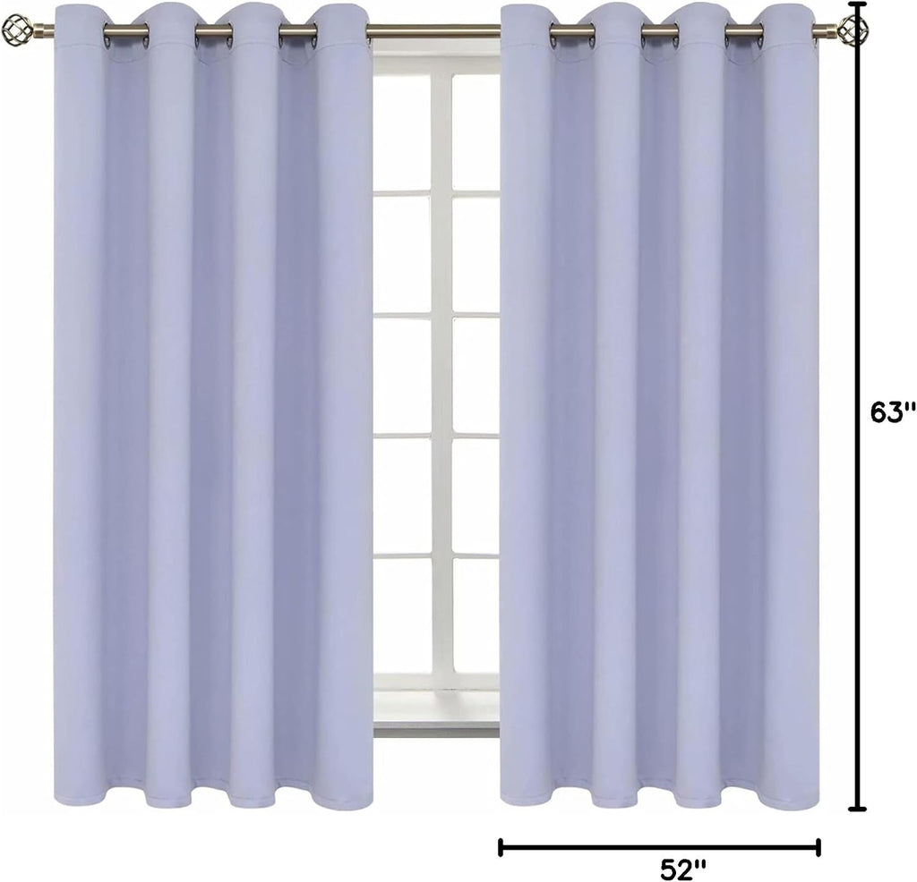BGment Room Darkening Curtains 63 Inches Long - Grommet Thermal Insulated Drapes Window Treatment Curtains for Bedroom, 2 Panels, 52 x 63 I…