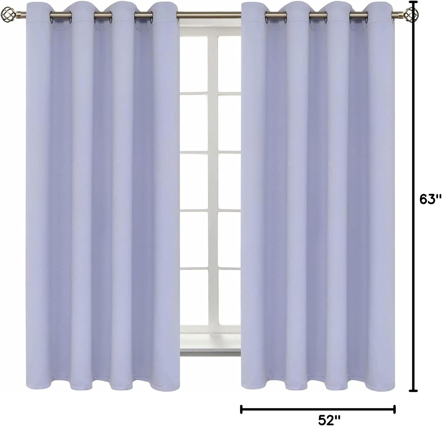 BGment Room Darkening Curtains 63 Inches Long - Grommet Thermal Insulated Drapes Window Treatment Curtains for Bedroom, 2 Panels, 52 x 63 I…