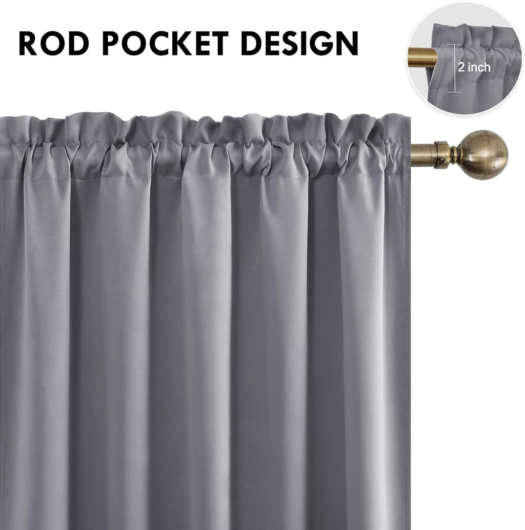 DWCN Grey Blackout Curtains for Bedroom, Thermal Insulated Energy Saving Room Darkening Curtains for Living Room (W60 x L84 inch, Set of…