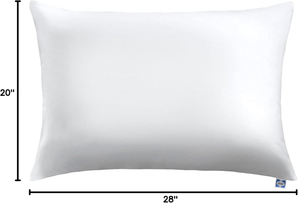 Sealy Performance 100% Cotton Breathable Moisture Wicking Fabric Machine Washable Zippered Pillow Protector, Standard/Queen Size, 2 Pack, W…