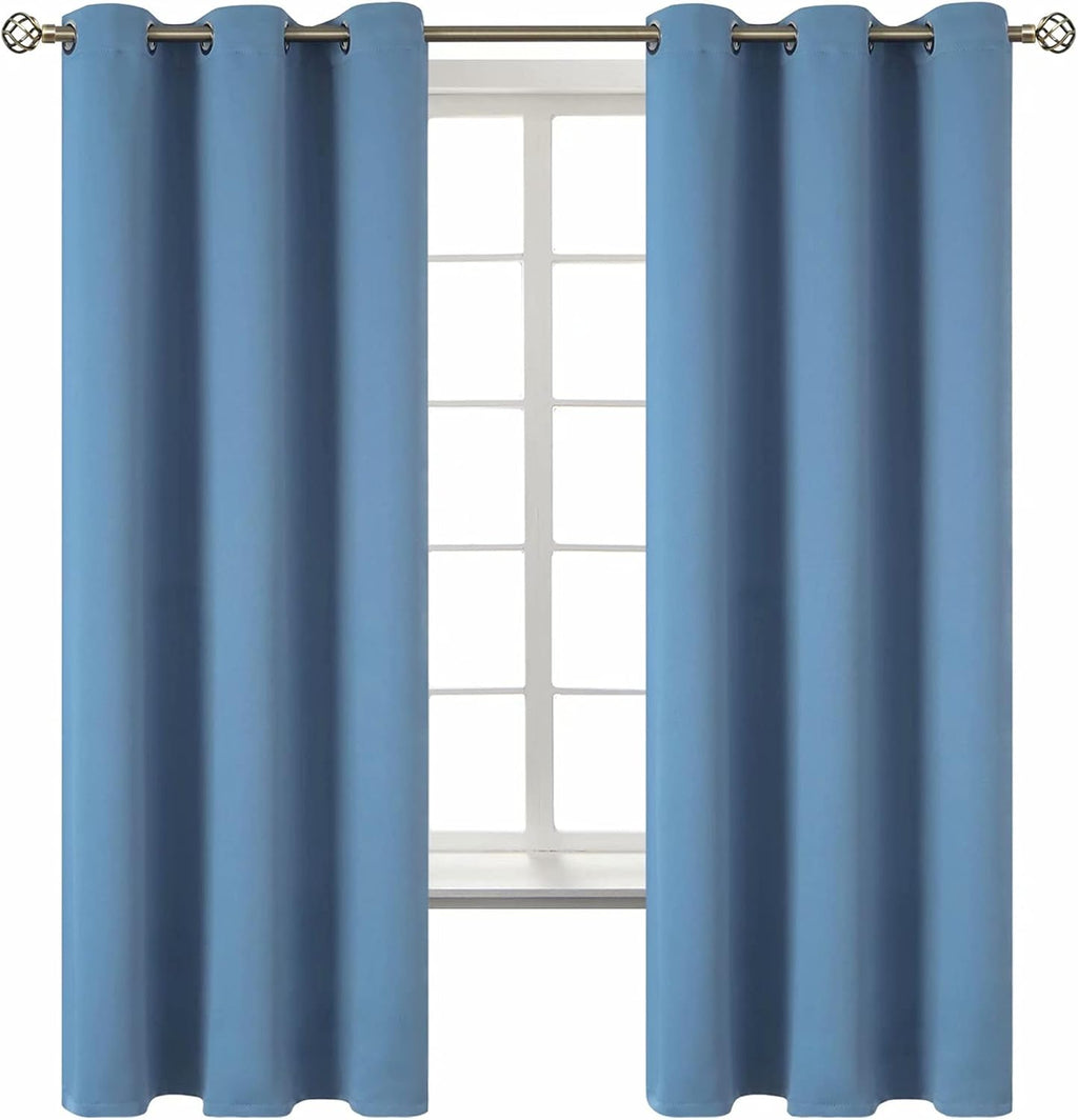 BGment Blackout Curtains for Bedroom - Grommet Thermal Insulated Room Darkening Curtains for Living Room, Set of 2 Panels (42 x 63 Inch, Fa…