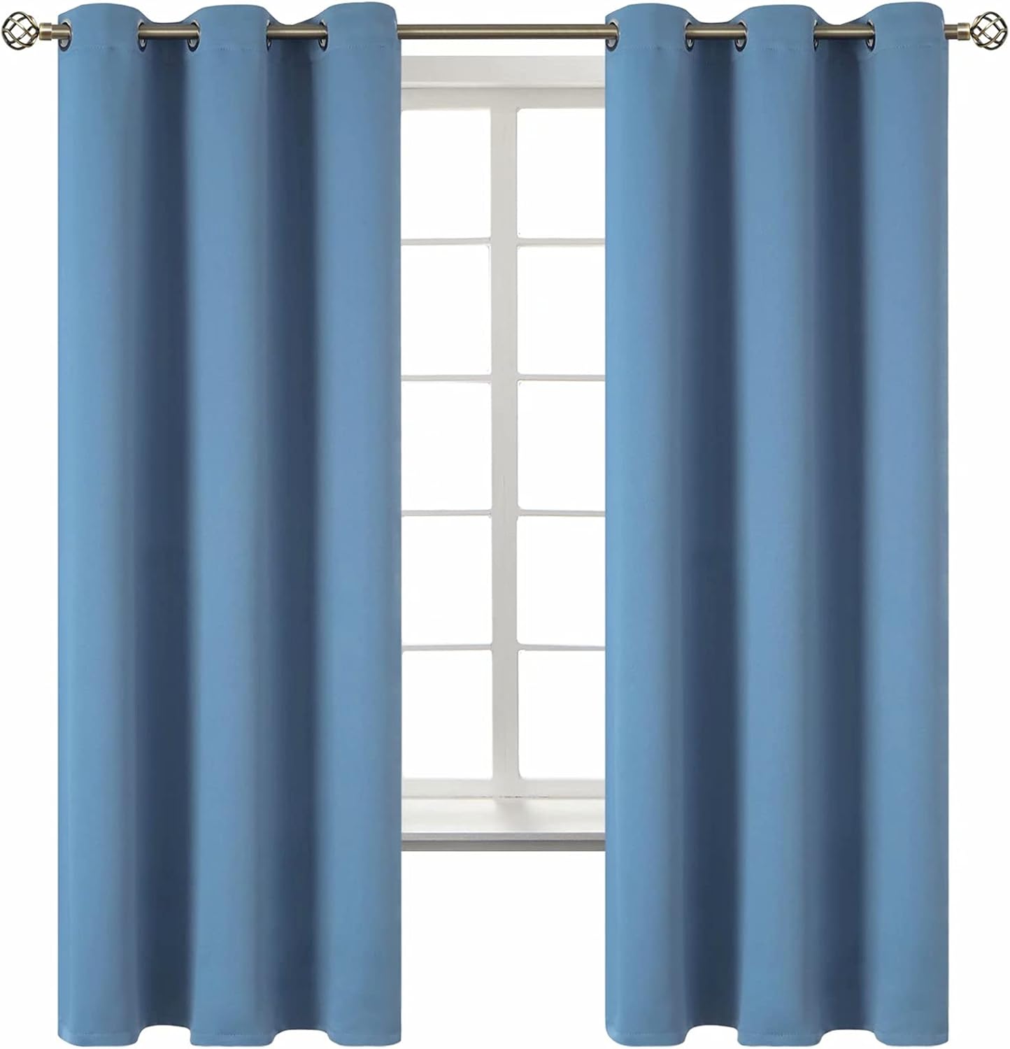BGment Blackout Curtains for Bedroom - Grommet Thermal Insulated Room Darkening Curtains for Living Room, Set of 2 Panels (42 x 63 Inch, Fa…