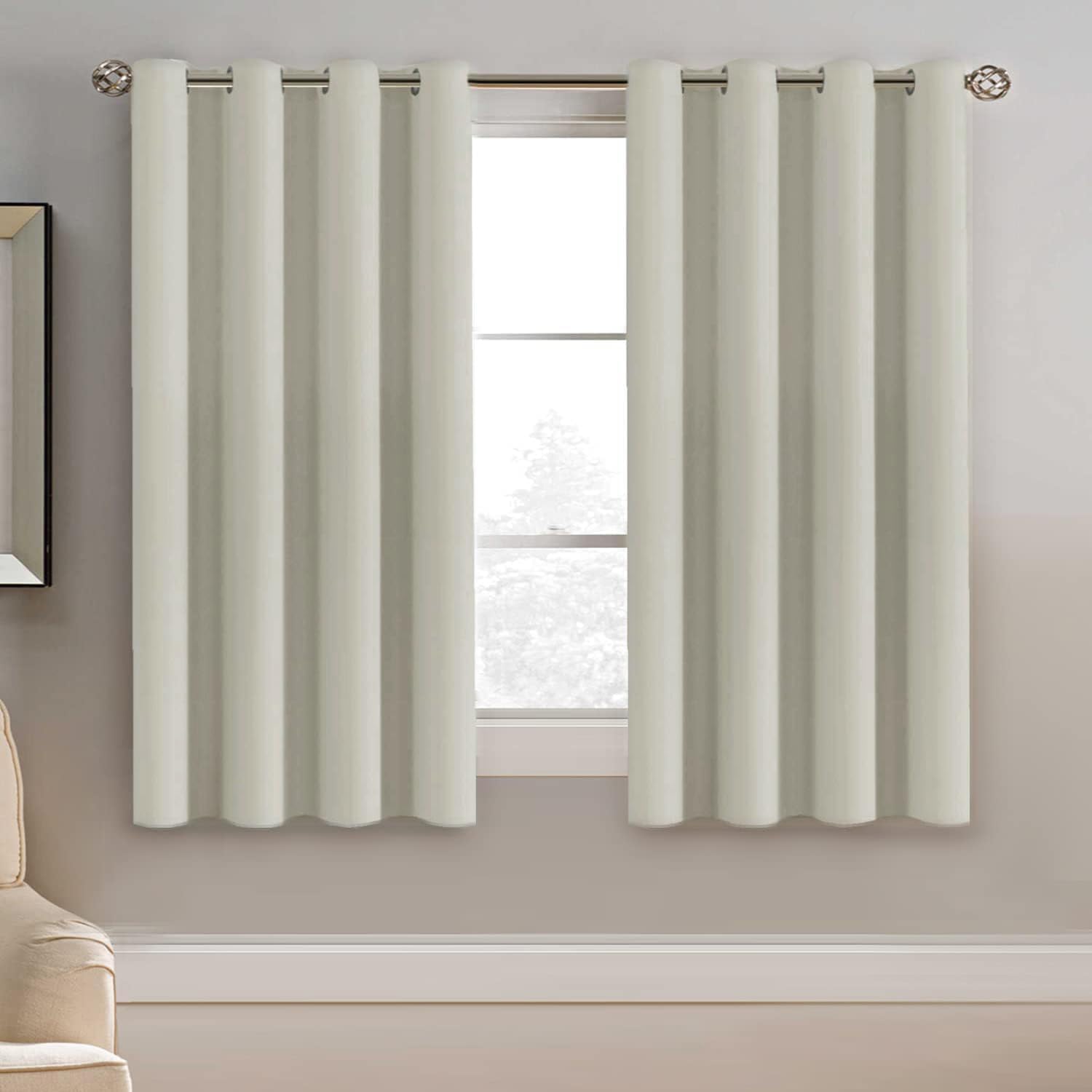 H.VERSAILTEX Blackout Curtain for Living Room Thermal Insulated Window Treatment Curtain 54 inch Length Energy Saving Solid Gro…