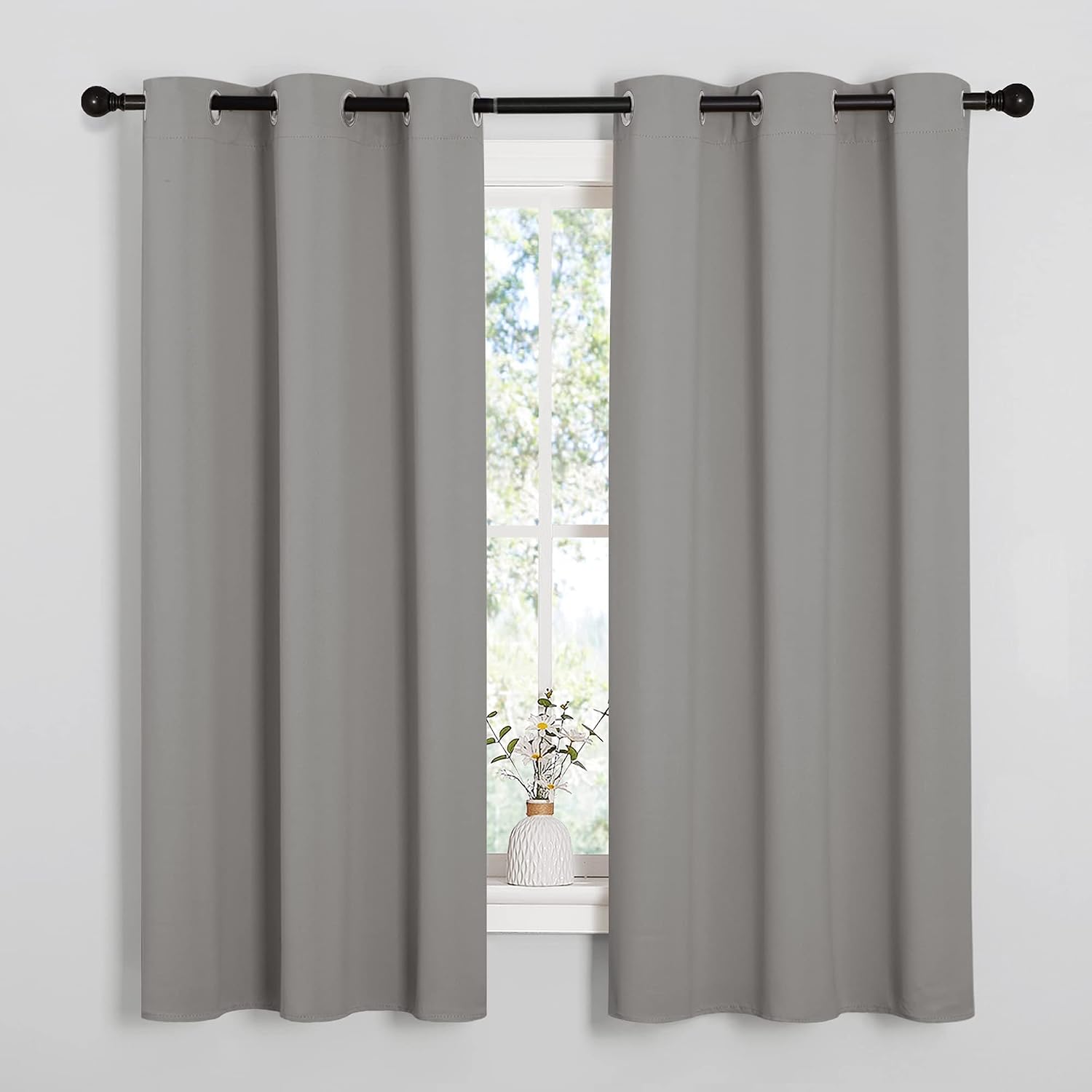 NICETOWN Blackout Curtains 63 inches Long, Thermal Insulated Solid Grommet Top Blackout Curtains/Drapes for Office (Sand Color, 1 Pair…