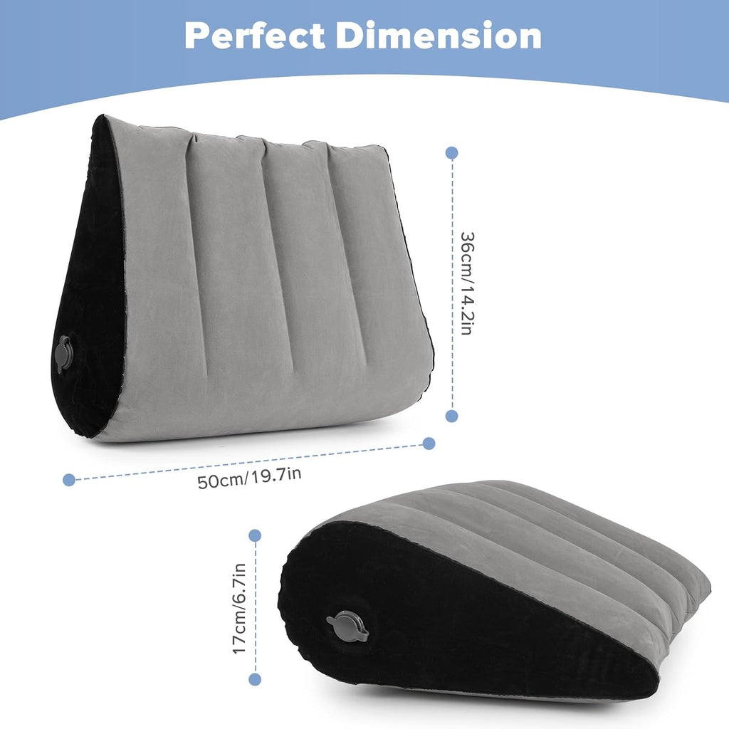 USHMA Inflatable Wedge Pillow for Traveling, Portable Blow up Travel Wedge Pillow for Sleeping in Bed, Fast Inflation & Deflation…