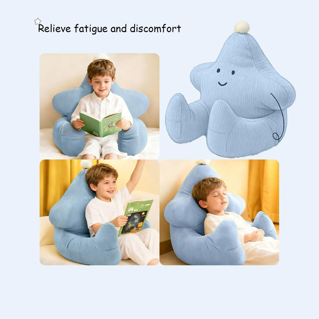 Ceanlex Reading Pillows for Sitting in Bed, Corduroy Back Pillow Bed Sitting Up, Cute Star Shape Back-Rest Support Cushion for Sit Up on Co…