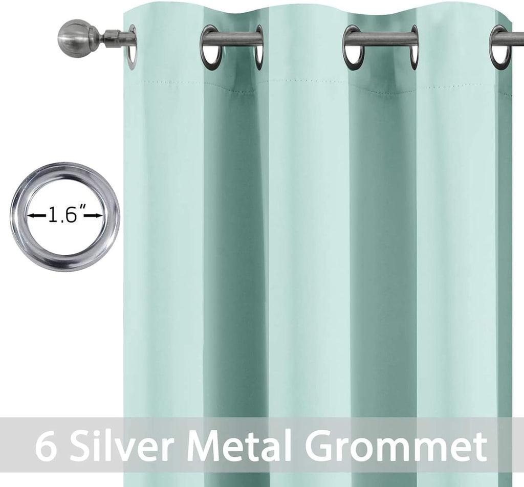 Yakamok Blackout Curtains Room Darkening Thermal Insulated Window Panels, Solid Grommet Top Drapes for Bedroom/Living Room(42Wx84L, Aqua…