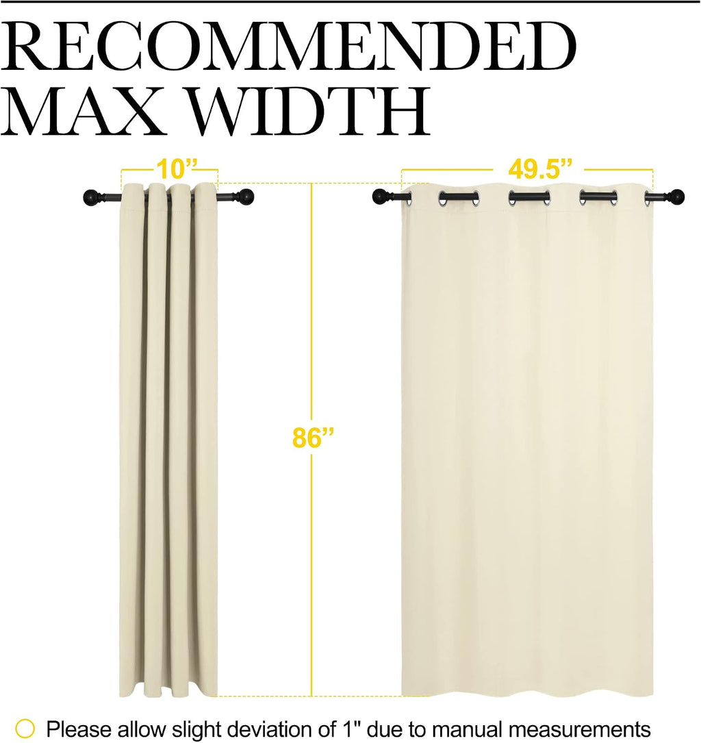 Nicetown Beige Room Darkening Curtains 86" Long for Boho Farmhouse Home Decoration, Window Treatment Total Privacy Drape Panels for Bedroom…