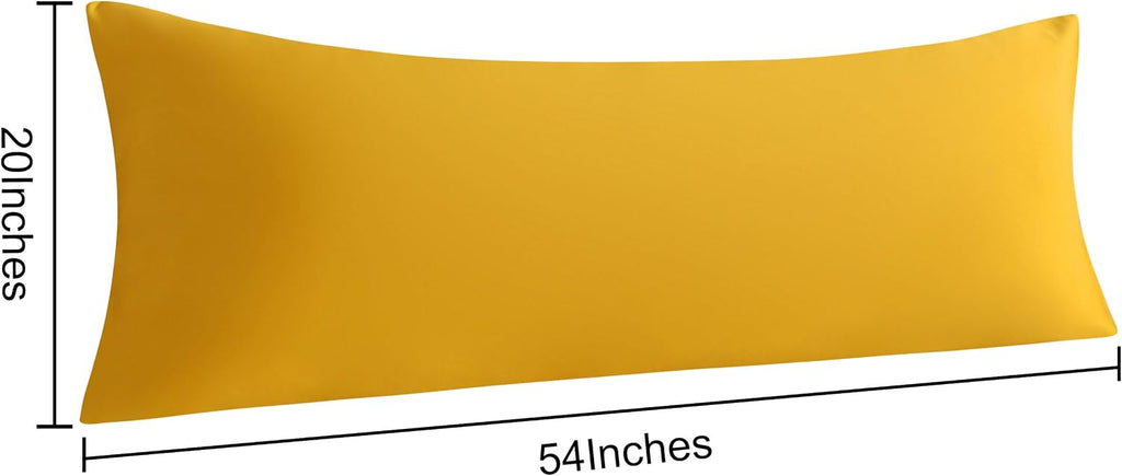 Ntbay 2-Pack Body Pillowcases, 20x54 inches, Ginger Yellow, Soft, Wrinkle, Fade Resistant, Envelope Closure, Microfiber, 2 Pieces 2 Pieces