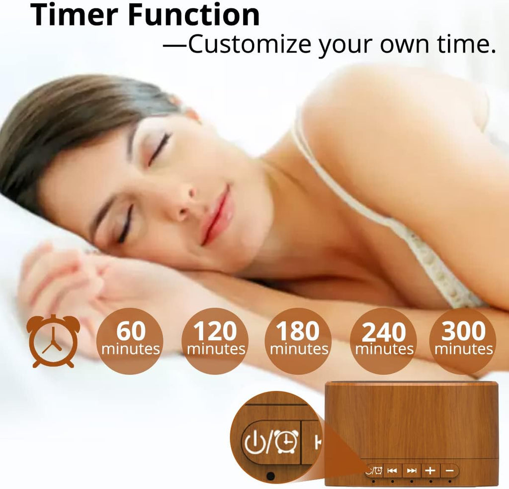 Magicteam White Noise Machine plug-in Sound Machine with 20 Non Looping Natural Soothing Sounds and Memory Function Sleep Timer Sleep Machi…