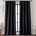 Simplebrand Ava Halloween Black Blackout Curtains for Bedroom 96 Inches Long 2 Panels, Solid Thermal Insulated, Energy Saving Living Room W…