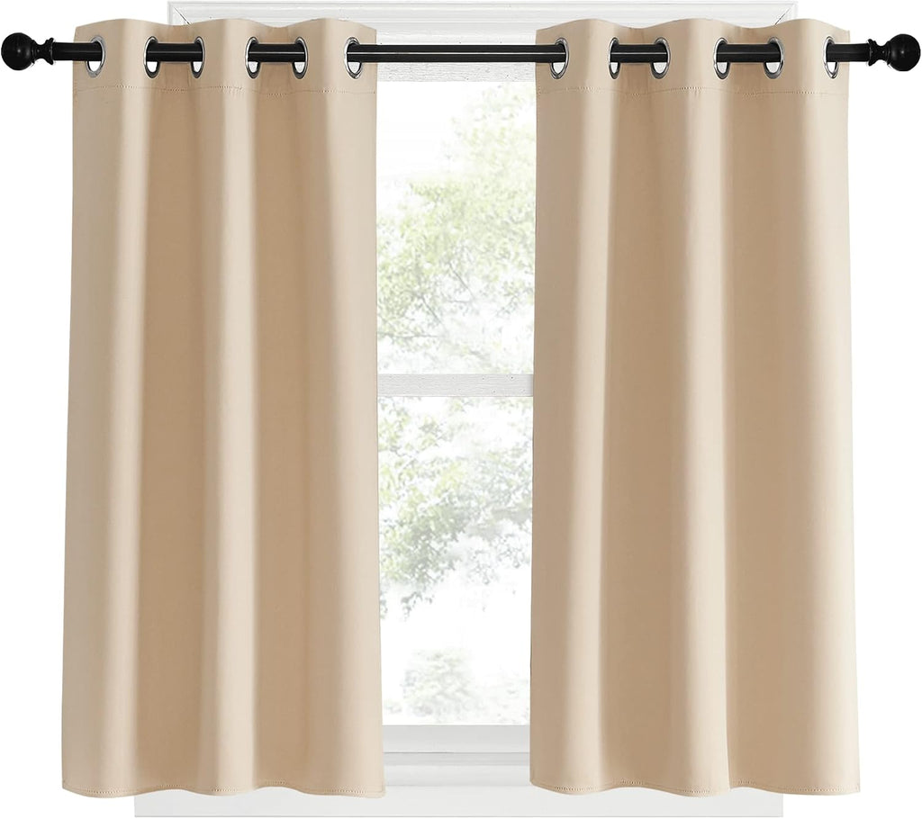 NICETOWN Bedroom Blackout Curtains and Drapes, Biscotti Beige, Set of 2, 34 by 40, Window Treatment Thermal Insulated Solid Grommet…