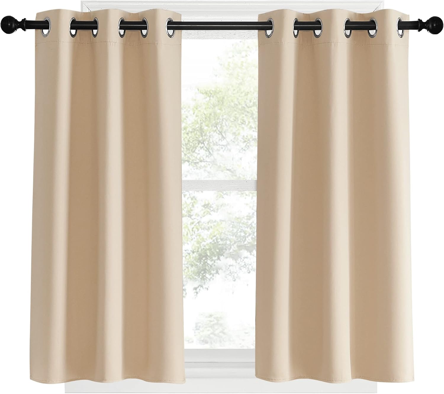 NICETOWN Bedroom Blackout Curtains and Drapes, Biscotti Beige, Set of 2, 34 by 40, Window Treatment Thermal Insulated Solid Grommet…