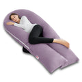 Meiz U Shaped Pregnancy Pillows for Sleeping, 65" Maternity Pillow for Full Body Support, Cooling Pregnancy Pillow with Jersey Cover, Purpl…