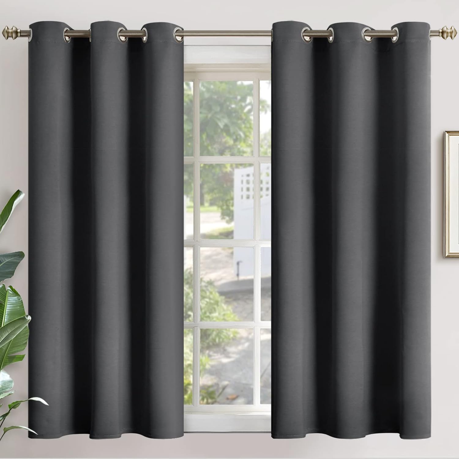 YoungsTex Blackout Curtains 54 Inches Length for Bedroom - Thermal Insulated with Grommet Top Room Darkening Curtain Drapes for Short Livin…