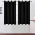 Lemomo Blackout Curtains 66 x 54 Inch Long Black Curtains Set of 2 Panels Room Darkening Curtains for Bedroom and Living Room 54 Inch Black
