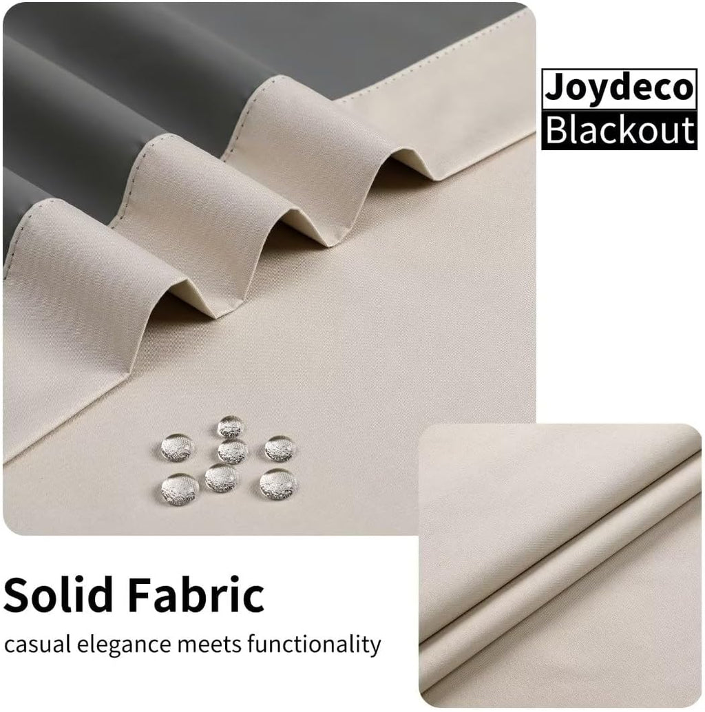 Joydeco Natural Curtains 84 Inch Length 2 Panels Set for Livingroom, Blackout Curtains 84 Inches Long for Bedroom Windows, Grommet…