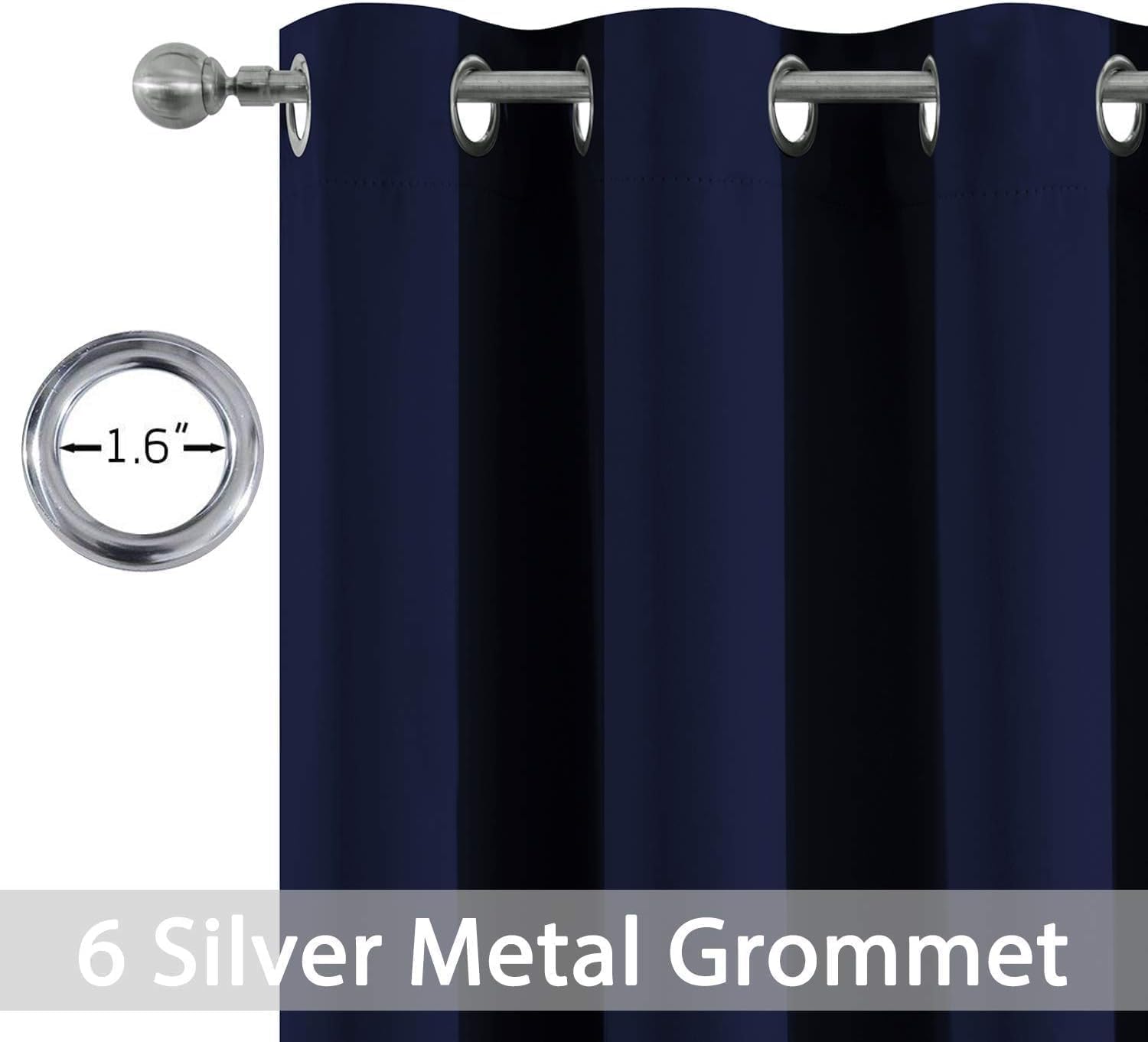 Yakamok 72 Inch Length Blackout Curtains for Bedroom, Thermal Insulated Room Darkening Grommet Top Window Drapes for Living Room,42W x…
