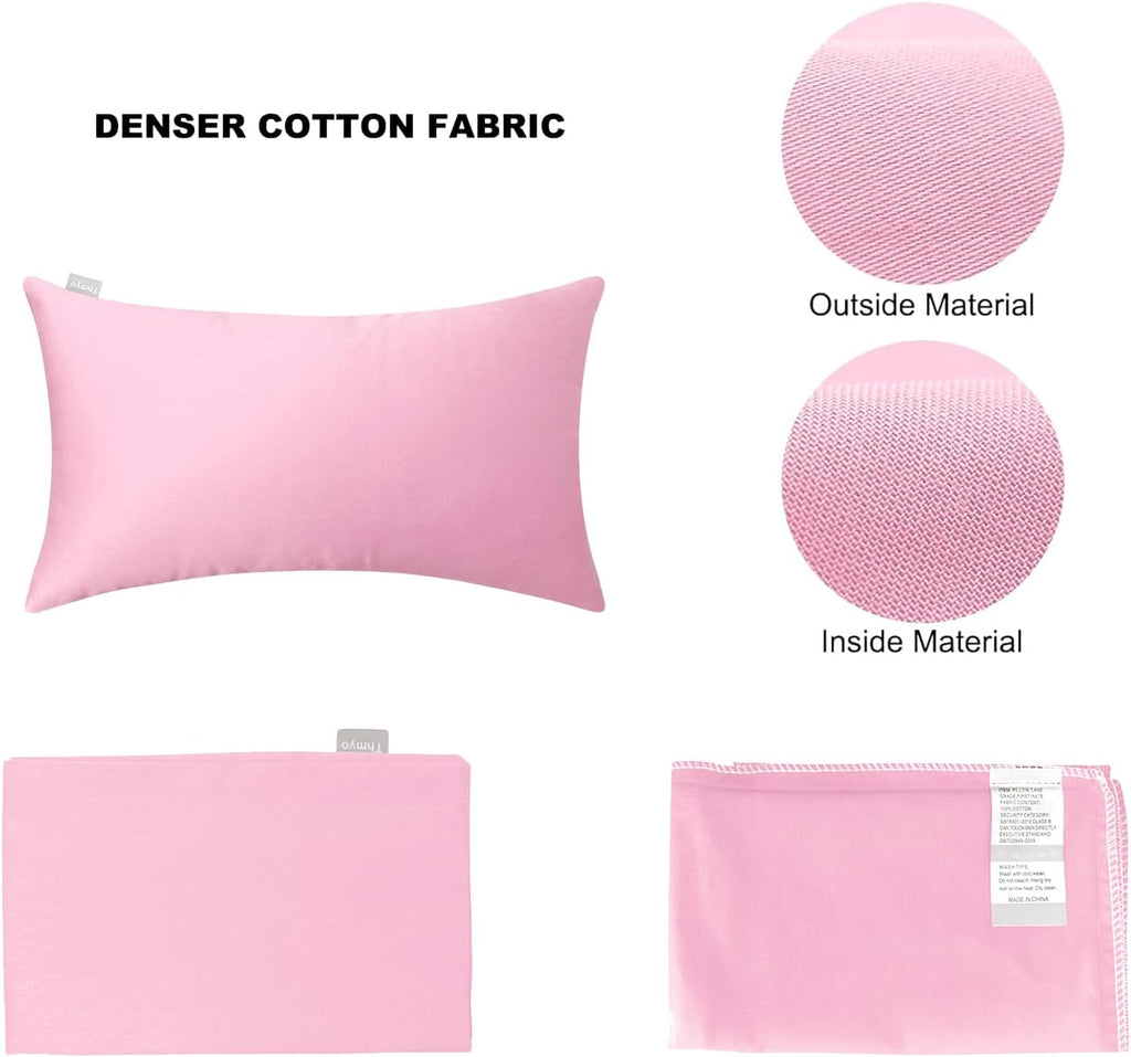 Thmyo 4-Pack 100% Cotton Lumbar Comfortable Solid Decorative Throw Pillow Covers Rectangle Cushion Cover Sublimation Blank DIY Pillowcases…