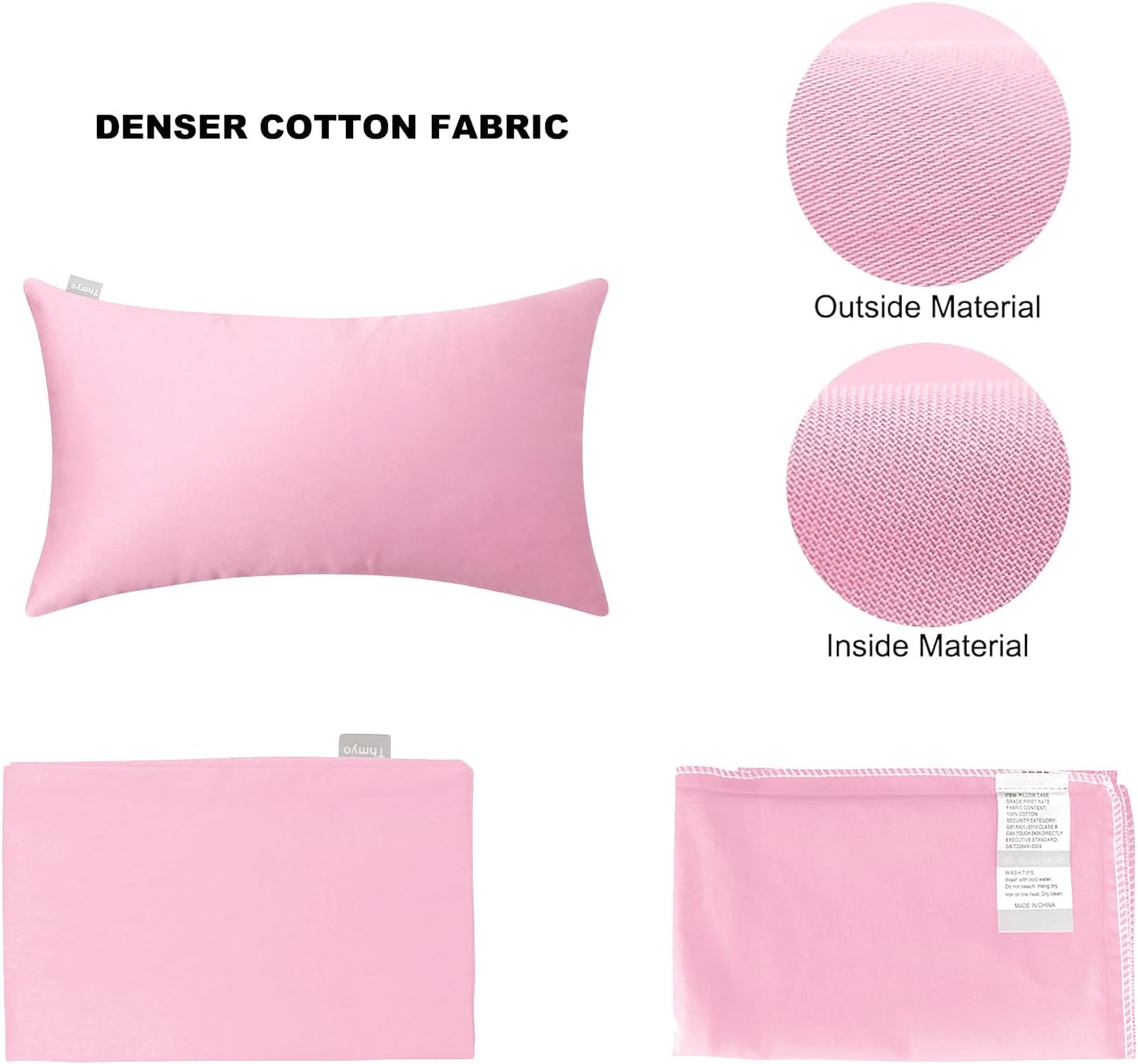 Thmyo 4-Pack 100% Cotton Lumbar Comfortable Solid Decorative Throw Pillow Covers Rectangle Cushion Cover Sublimation Blank DIY Pillowcases…