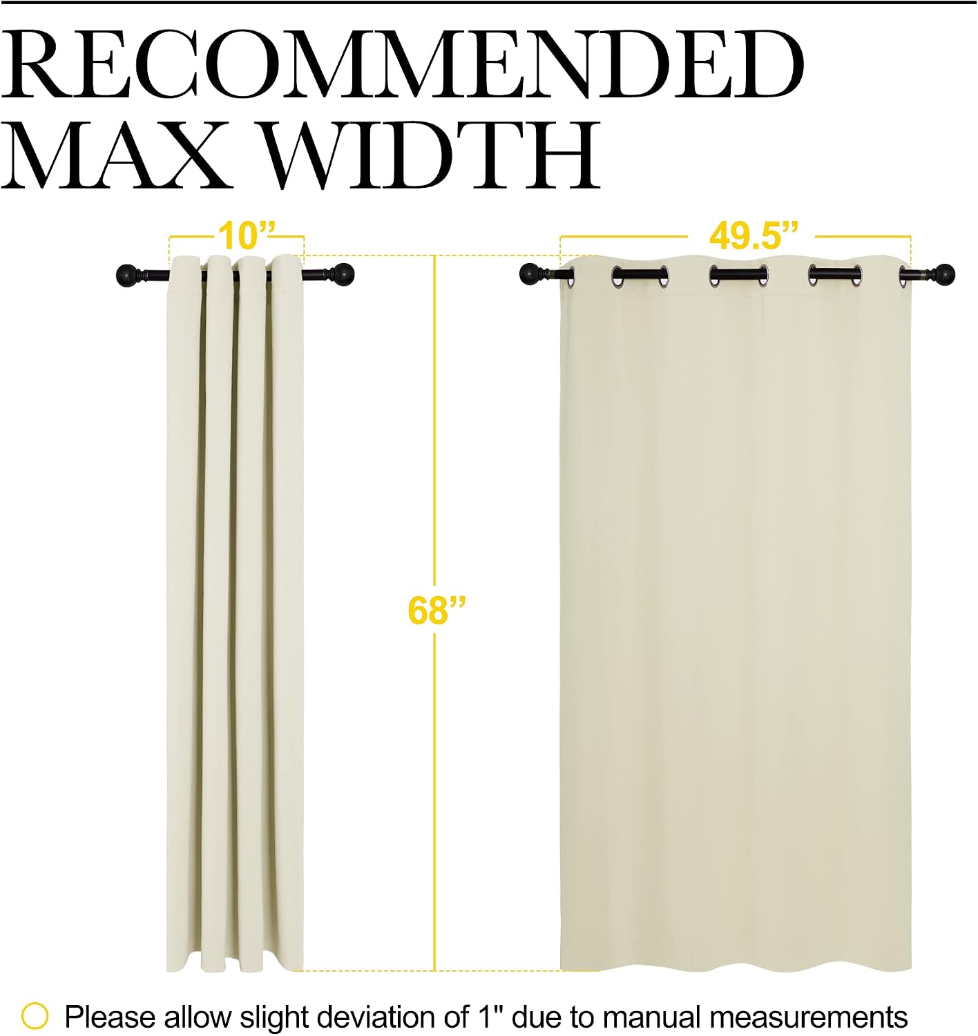 NICETOWN Room Darkening Curtain Panels for Cafe, Thermal Insulated Grommet Room Darkening Draperies/Drapes for Window (Beige, 2 Panels…