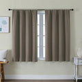 Simplebrand Ava Latte Short Blackout Curtains for Bedroom 45 Inches Long 2 Panels Set, Solid Thermal Insulated, Energy Saving Window Treatm…