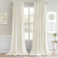 Miulee Cream Back Tab Blackout Curtains 120 Inch Long 2 Panels Set for Bedroom, Rod Pocket/Pinch Pleated Extra Long Thermal Insulated Livin…