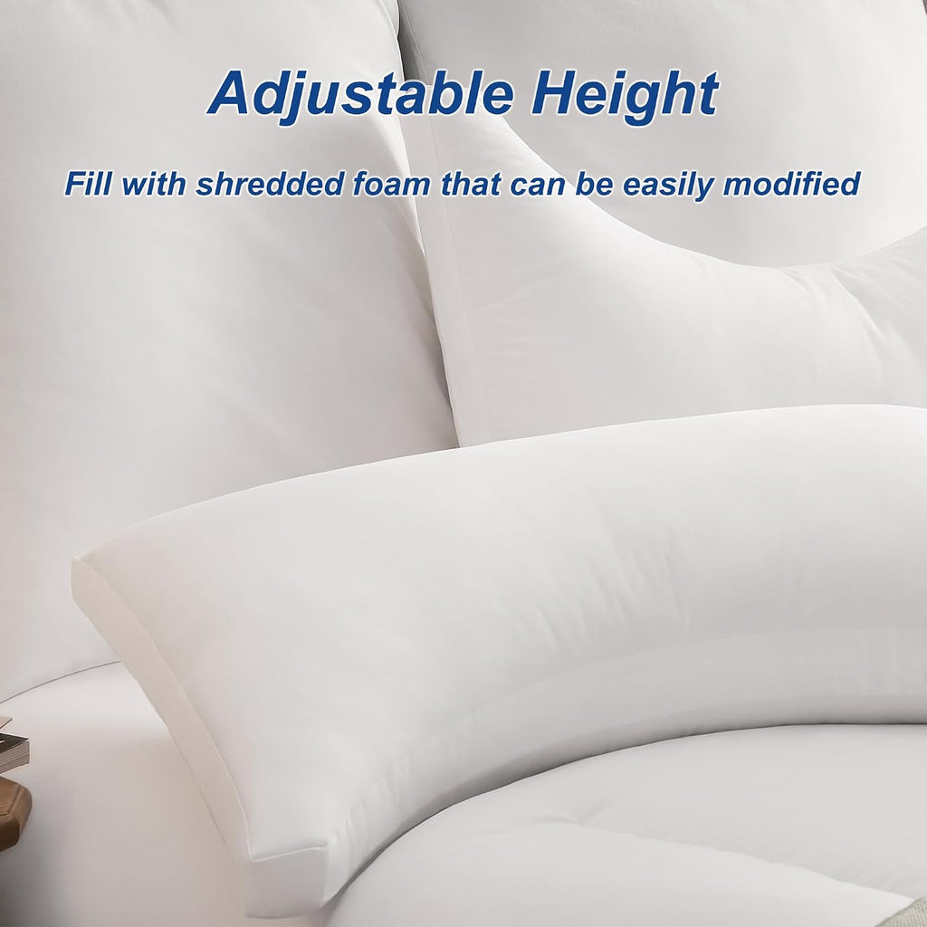 Accuratex Side Sleeper Pillow for Side and Back Sleepers-100% Cotton Cover Filled with Down Alternative, King Bed Pillows for Shoulder, Neck…