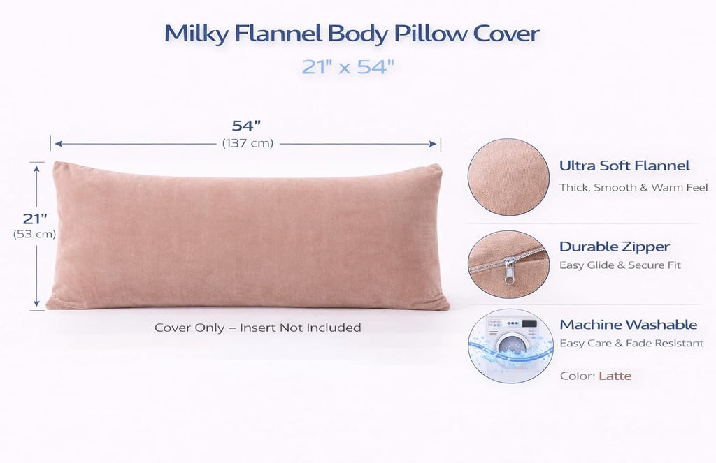 Evolive Body Pillow Cover 21"x54", Ultra Soft Plush Body Pillowcase with Hidden Zipper, Cozy Fluffy Long Pillow Case for Side Sleepers, Pre…