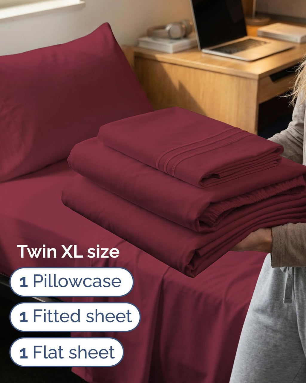 Twin XL Size 3 Piece Sheet Set - Comfy Breathable & Cooling Sheets - Hotel Luxury Bed Sheets for Women & Men - Deep Pockets, Easy-Fit…