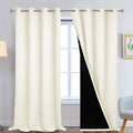 Yakamok 100% Blackout Window Curtain Panels, Heat and Full Light Blocking Drapes with Black Liner for Nursery, 108 inches Drop Thermal Insu…