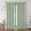 Simplebrand Ava Light Green Blackout Curtains for Bedroom 84 Inch Length 2 Panels Set, Solid Thermal Insulated Privacy Nursery Window …