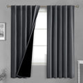 BGment 100% Grey Blackout Curtains 72 Inches Long for Bedroom, Double Layer Room Darkening Thermal Insulated Curtains with Liner Rod…