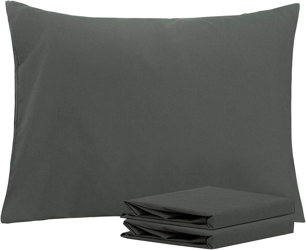 Ntbay Standard Pillowcase Set - 2 Pack Brushed Microfiber 20x26 Pillowcases - Soft, Wrinkle-Free, Fade-Resistant, Stain-Resistant, Dark Gre…