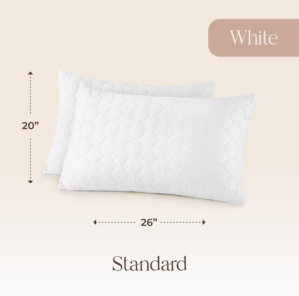 WhisperOrganics Organic Cotton Pillow Protector - Durable Quilted Pillow Protector King Size GOTS & Fairtrade Certified - Thick Hypoallerge…