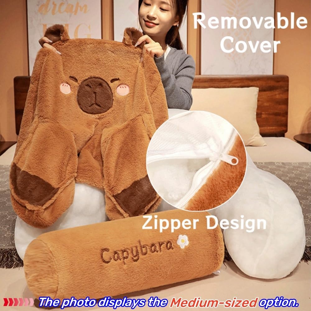 Sexysamba Bed Rest Reading Pillow - Kawaii Soft Lumbar Pillows Rest Cushion with Washable Cover, Bedrest Pillow with Arms for Sitting in Be…