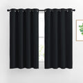 Nicetown Window Curtains Blackout Drapes - Black Energy Saving Blackout Draperies for Bedroom/Living Room (2 Panels, 52 inches Wide by 45 i…