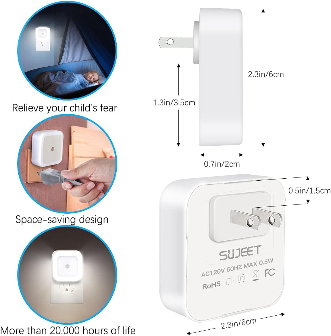 Sujeet Night Light, Night Lights Plug into Wall 8-Pack, Nightlight Plug in Night Light, Dusk to Dawn Night Lamp Led (Soft White)