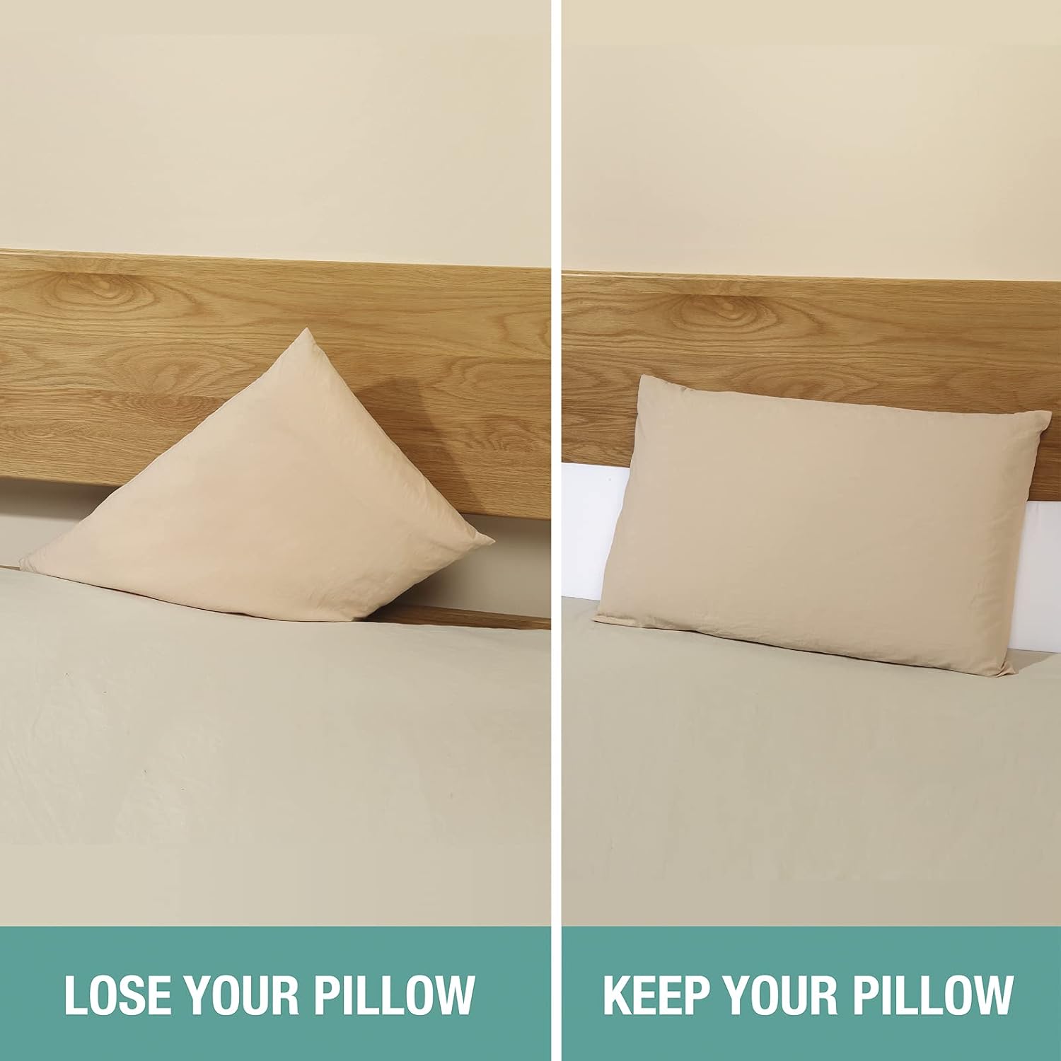 Vekkia Bed Wedge Pillow for Headboard – High-Density Foam Fills Gaps (0-5.5") Between Mattress and Headboard, Wedge Pillow with Pockets…